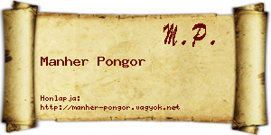 Manher Pongor névjegykártya
